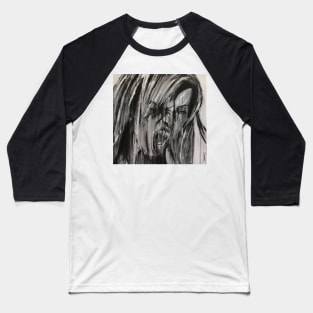 Female expressing rage posing in  portrait painted with drip style Baseball T-Shirt